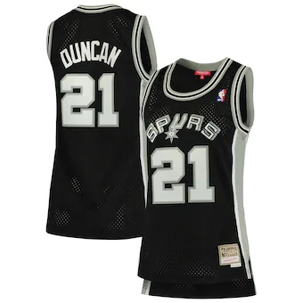 womens mitchell and ness tim duncan black san antonio spurs-362